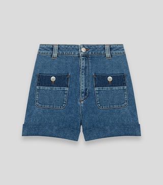 Maje + Denim Shorts With Pockets