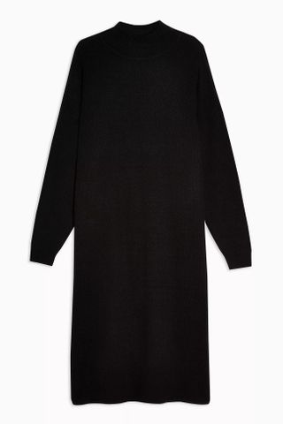 Topshop + Longline Sweater Dress With Wool