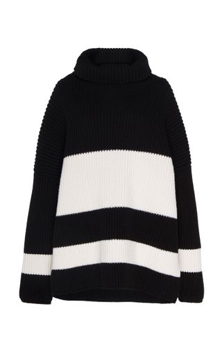 Joseph + Striped Wool Turtleneck Sweater