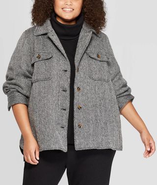 Who What Wear + Long Sleeve Front Button-Down Coat