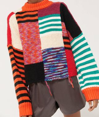 Urban Outfitters + Milo Patchwork Mock Neck Sweater