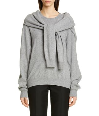 Alexander Wang + Tie Shoulder Wool 
Cashmere Blend Sweater