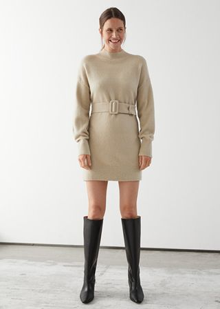 & Other Stories + Relaxed Belted Mini Dress