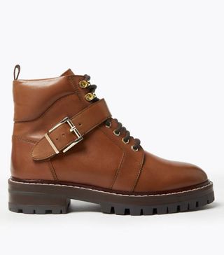 Marks and Spencer + Leather Hiker Ankle Boots