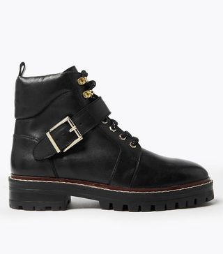 Marks and Spencer Collection + Leather Hiker Ankle Boots