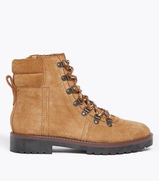 Marks and Spencer + Suede Lace-Up Hiker Ankle Boots