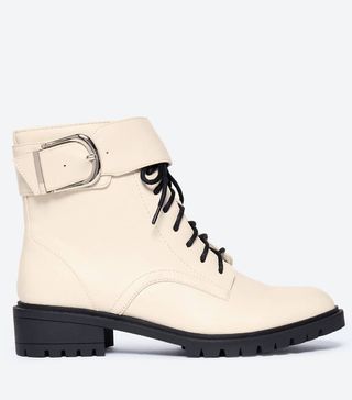 Marks and Spencer + Cleated Hiker Block Heel Ankle Boots
