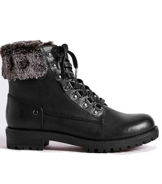 Marks and Spencer + Faux Fur Hiking Ankle Boots