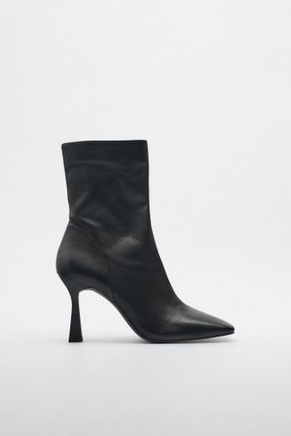 Zara + Leather Heeled Boots