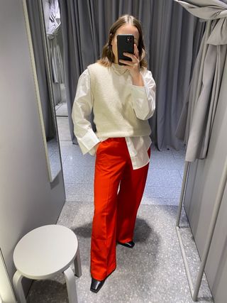 Friends Like These Ivory White Petite Tailored Ankle Grazer Trousers
