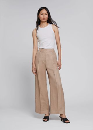 & Other Stories + Wide Tailored Press Crease Trousers