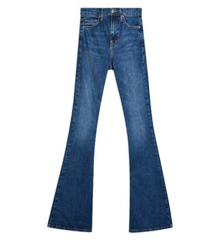 Topshop + Mid Blue Jamie Flare Jeans