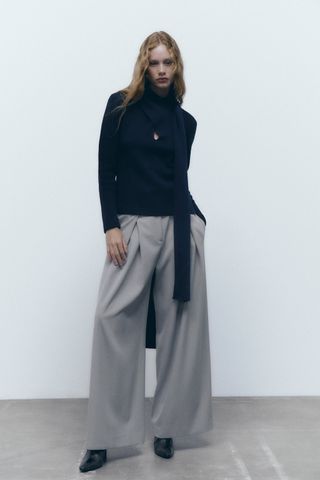 Zara + Oversized Pleated Pants