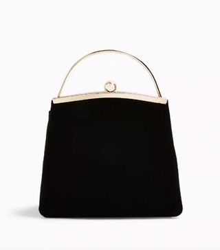 Topshop + Garland Black Velvet Bag
