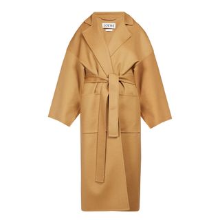 Loewe + Piacenza Oversized Belted Wool-Blend Coat