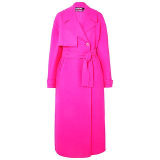 Jacquemus + Sabe Oversized Neon Wool Trench Coat