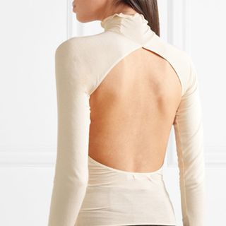 The Line by K + Margaux Open-Back Stretch-Jersey Top