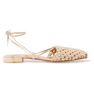 Loq + Costa Lace-Up Woven Leather Flats