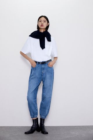 Zara + Z1975 Jeans With Faux Leather Belt