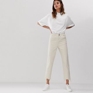 ASOS + Cropped Raw Edge Jeans