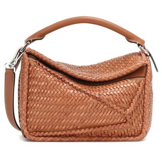 Loewe + Puzzle Woven Leather Shoulder Bag