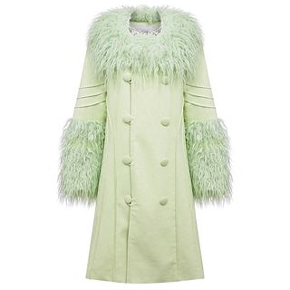 House of Sunny + Pistachio Penny Coat in Vegan Leather and Faux Fur