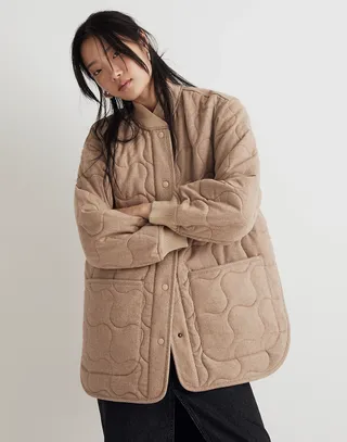 Madewell + Quilted Oversized Bomber Jacket