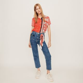 Maje + 119Plaisir Cropped Washed Jeans