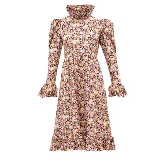 Batsheva + Ruffled Floral-Print Cotton Dress
