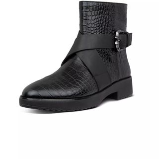 Fitflop + Helmi Croc-Embossed Leather Ankle Boots
