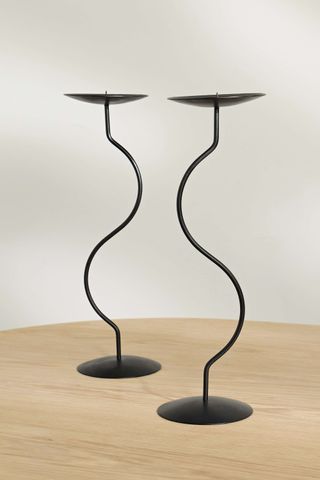 Fourth Street + Dancing Duo Set of Two Iron Candlesticks