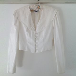 Vintage Laura Ashley + White Bolero Jacket