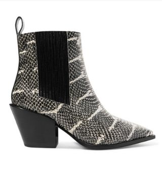Aeyde + Kate Snake-Effect Leather Ankle Boots