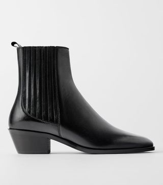 Zara + Cowboy Heel Boots