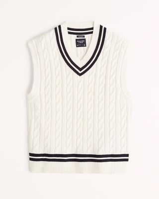 Abercrombie & Fitch + Oversized V-Neck Sweater Vest