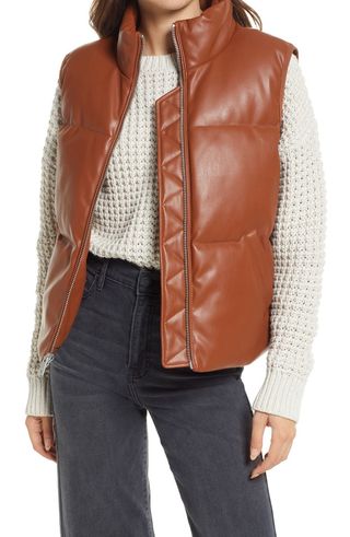 Levi's + 507 Quilted Faux Leather Puffer Vest