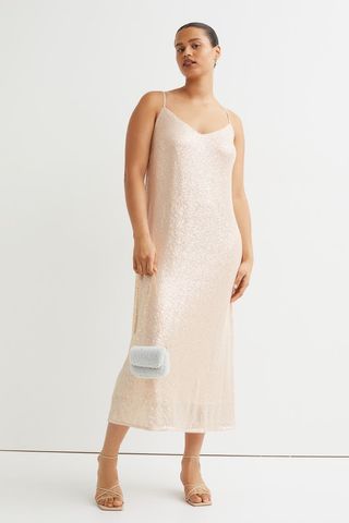 H&M + V-Neck Sequined Dress