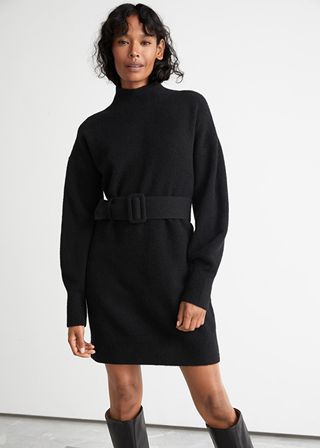 & Other Stories + Belted Mini Knit Dress