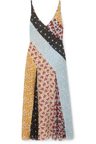 Rixo + Denise Floral-Print Silk Crepe de Chine and Georgette Midi Dress