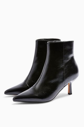 Topshop + Maci Black Point Ankle Boots