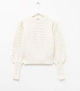 French Connection + Cropped Bobble Balloon Sleeve Jumper