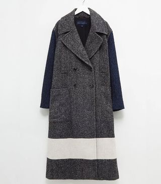 French Connection + Ceri Mix Tweed Longline Peacoat