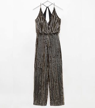 French Connection + Celina Sequin Striped Jumpsuit