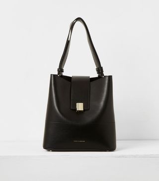 French Connection + Chiara Recycled Leather Clasp Bucket Bag