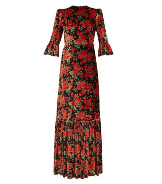 Vampire's Wife + The Wild Rose Floral-Print Velvet Dress
