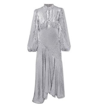De La Vali + Clara Sequined Tulle Midi Dress