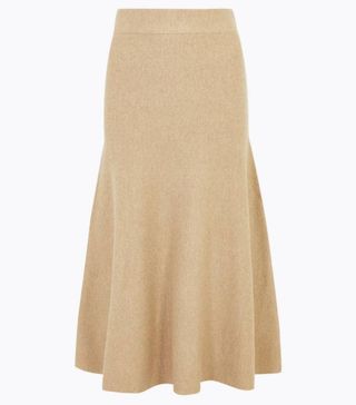 Marks and Spencer + Knitted Fit and Flare Skirt