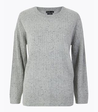 Marks and Spencer + Pure Cashmere Relaxed Ribbed Jumper