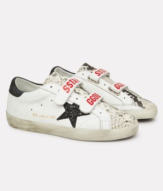 Golden Goose + Old School Velcro Leather Sneakers