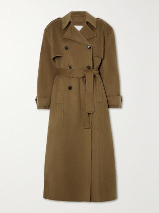 The Frankie Shop + Nikola Oversized Double-Breasted Belted Trench Coat